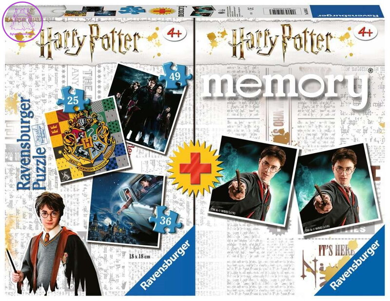 RAVENSBURGER Puzzle Harry Potter 3v1 (25,36,49 dílků) + pexeso RAVENSBURGER Puzzle Harry Potter 3v1 (25,36,49 dílků) + pexeso