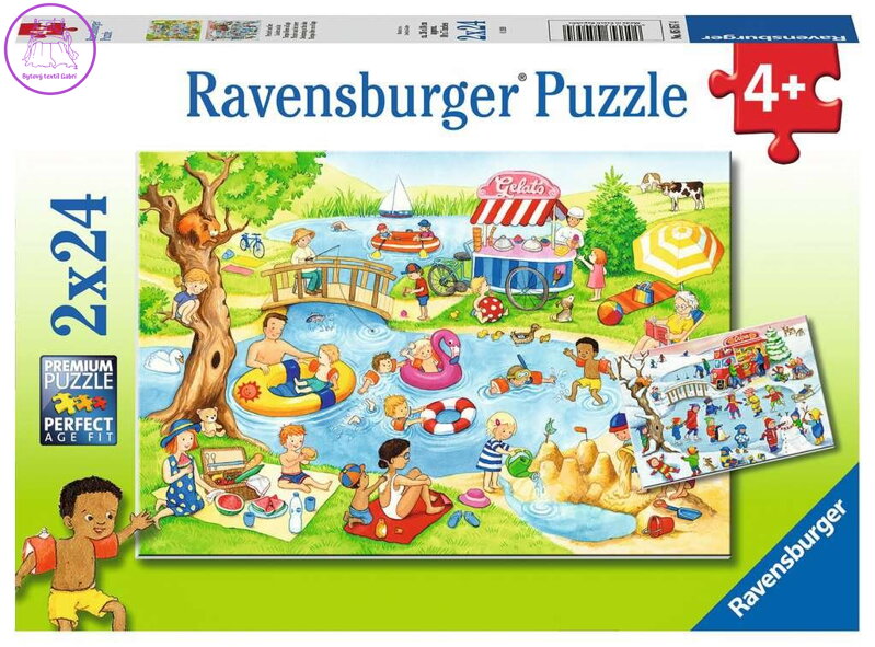 RAVENSBURGER Puzzle Zábava u rybníka 2x24 dílků RAVENSBURGER Puzzle Zábava u rybníka 2x24 dílků