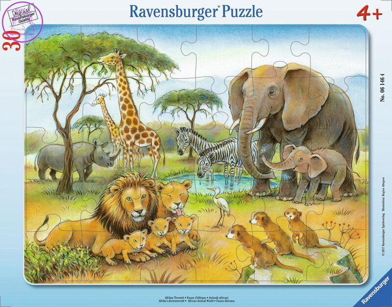 RAVENSBURGER Puzzle Africká zvířata 30 dílků RAVENSBURGER Puzzle Africká zvířata 30 dílků