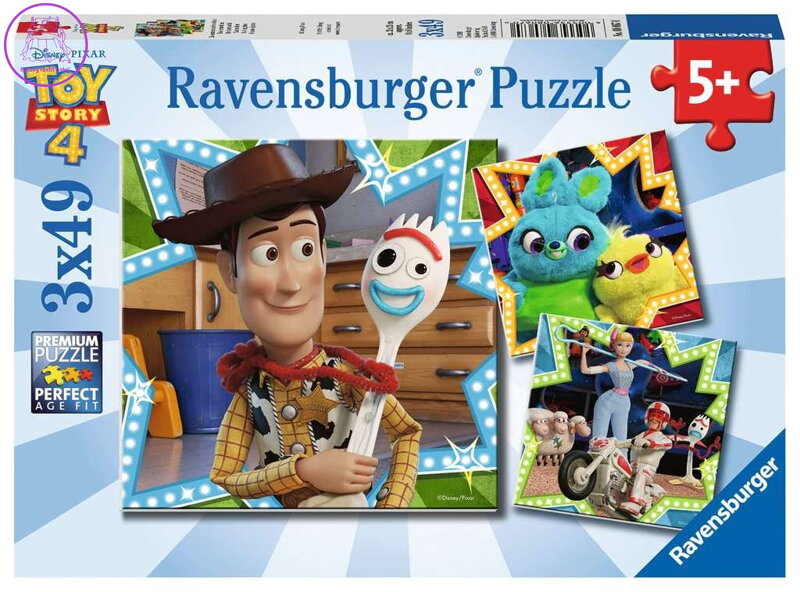 RAVENSBURGER Puzzle Toy Story 4: Jsme v tom společně 3x49 dílků RAVENSBURGER Puzzle Toy Story 4: Jsme v tom společně 3x49 dílků