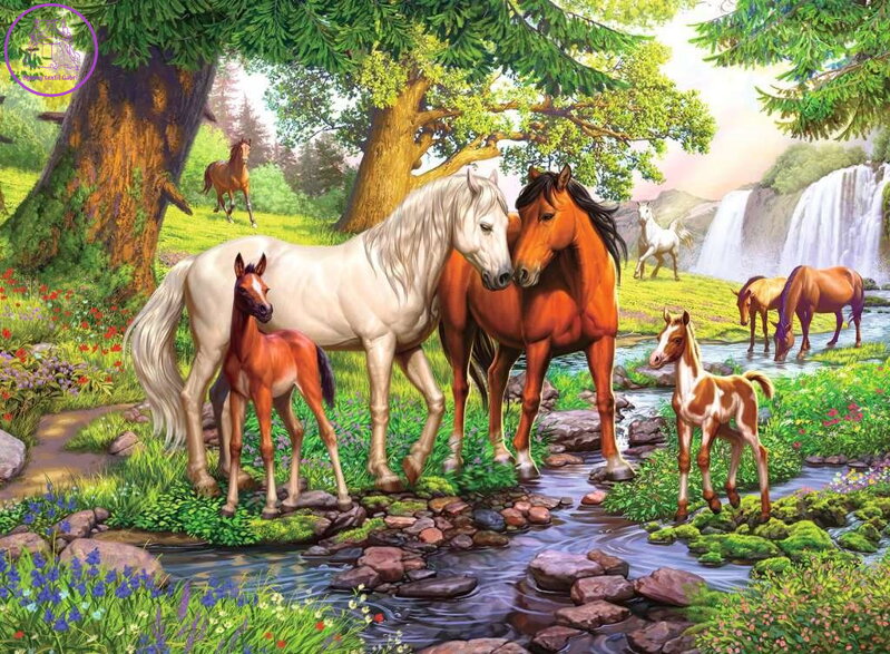 RAVENSBURGER Puzzle Koně u řeky XXL 300 dílků RAVENSBURGER Puzzle Koně u řeky XXL 300 dílků
