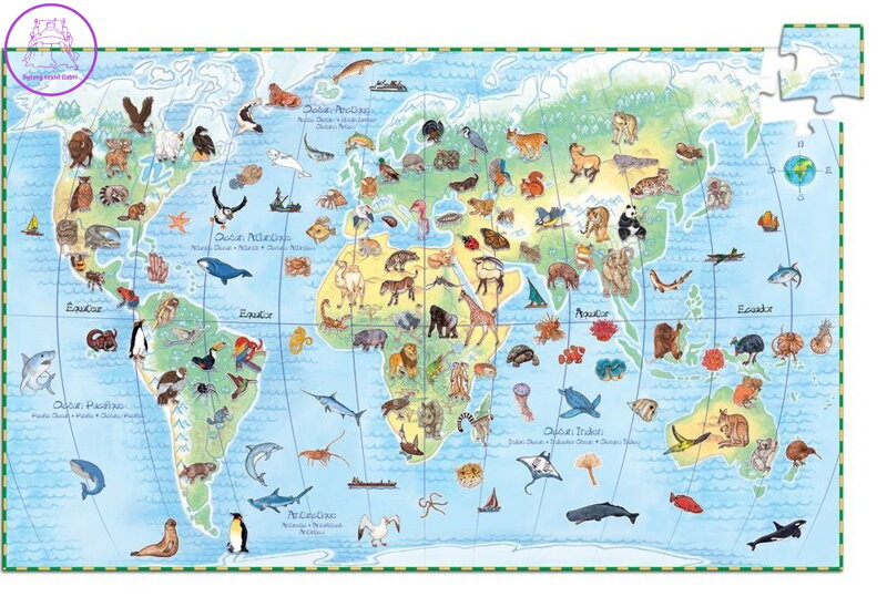 DJECO Puzzle Observation: Zvířata z celého světa 100 dílků