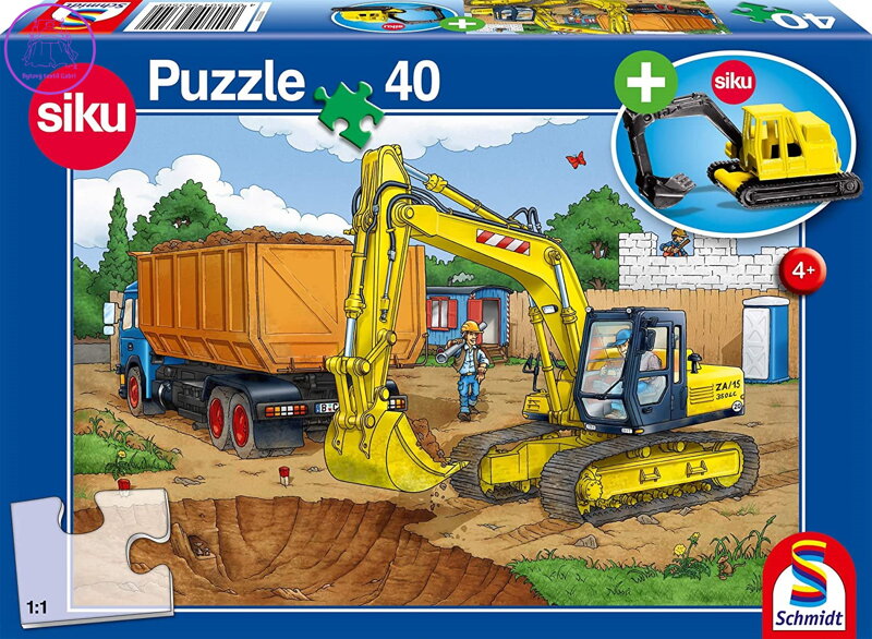SCHMIDT Puzzle Bagr 40 dílků + model SIKU SCHMIDT Puzzle Bagr 40 dílků + model SIKU