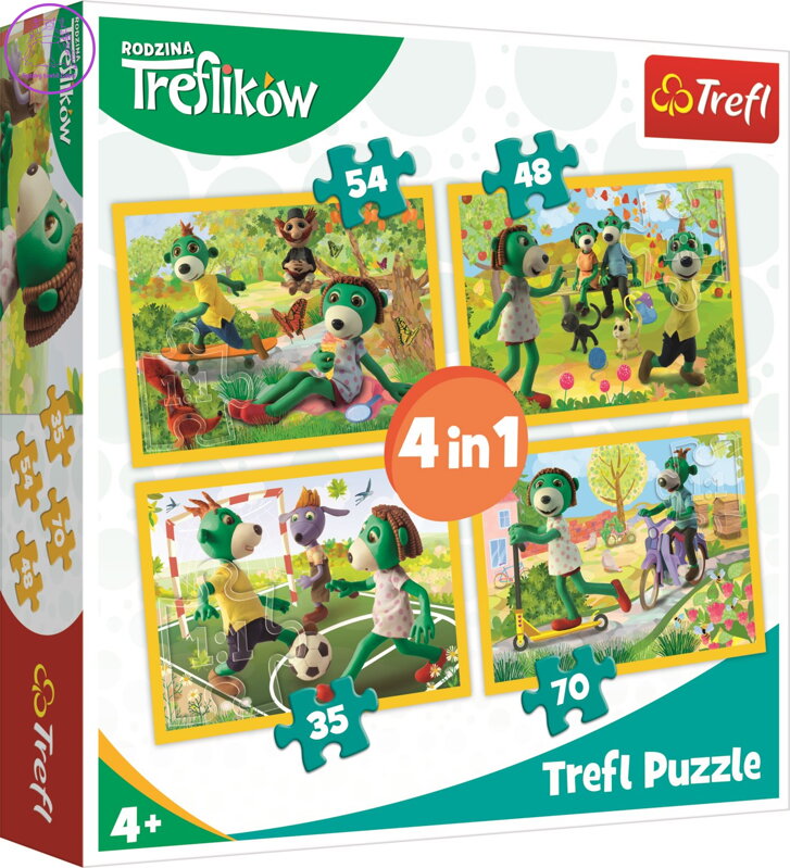 Puzzle Treflíci: Společné chvíle 4v1 (35,48,54,70 dílků)