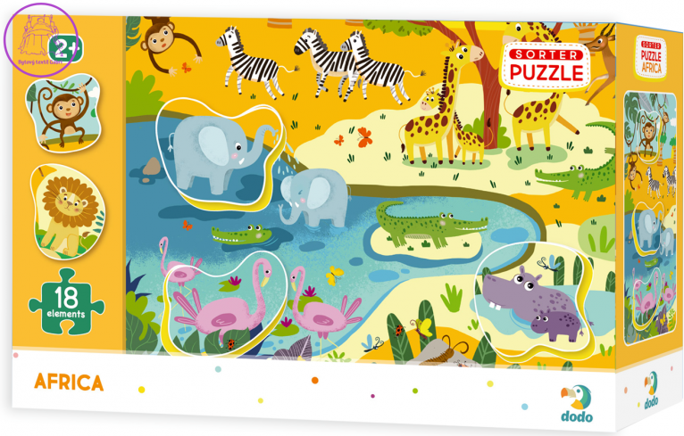 DODO Puzzle s vkládačkou Safari 18 dílků DODO Puzzle s vkládačkou Safari 18 dílků