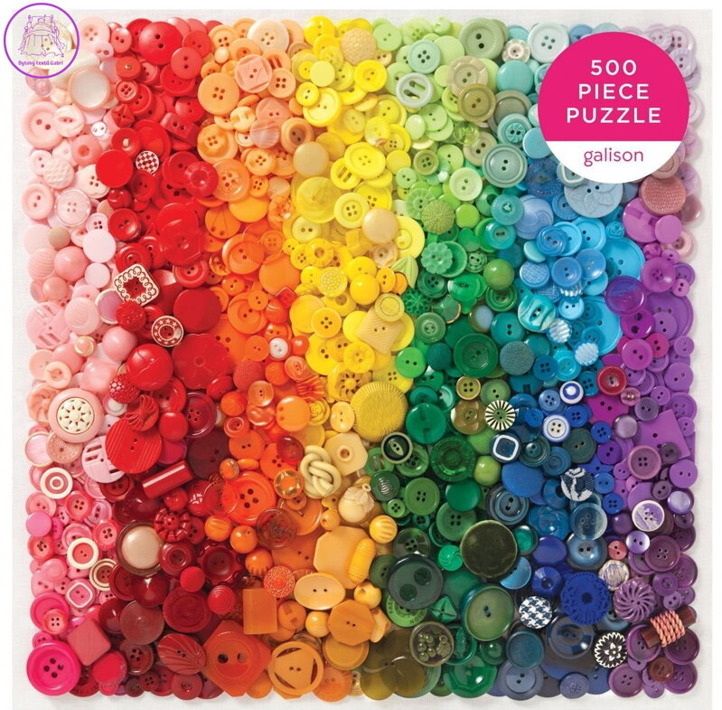 GALISON Čtvercové puzzle Knoflíková duha 500 dílků