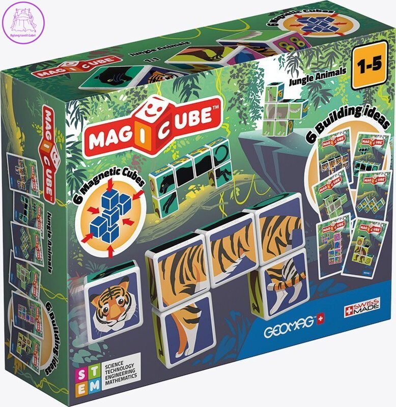 GEOMAG Magnetické kostky Magicube Zvířata z džungle