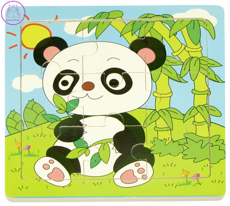 Dřevěné puzzle Panda 9 dílků Dřevěné puzzle Panda 9 dílků