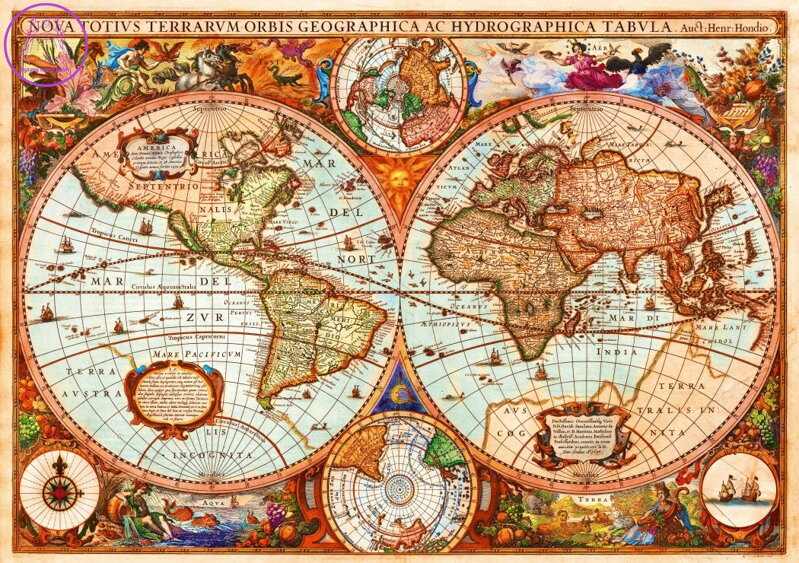 BLUEBIRD Puzzle Historická mapa 1000 dílků BLUEBIRD Puzzle Historická mapa 1000 dílků