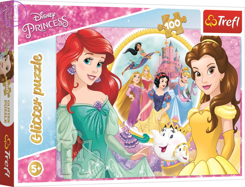 TREFL Třpytivé puzzle Disney princezny 100 dílků TREFL Třpytivé puzzle Disney princezny 100 dílků