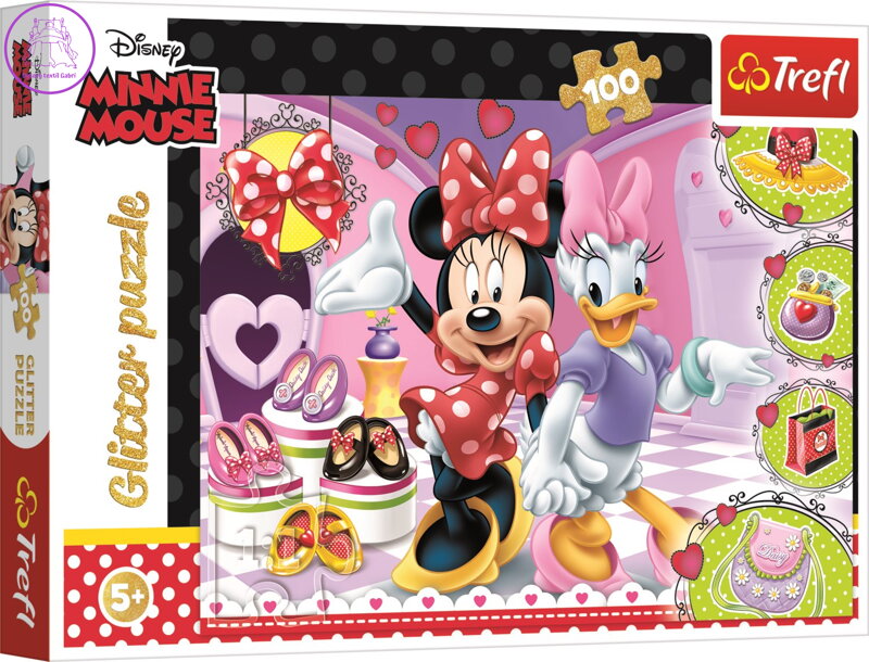 TREFL Třpytivé puzzle Minnie a Daisy 100 dílků TREFL Třpytivé puzzle Minnie a Daisy 100 dílků