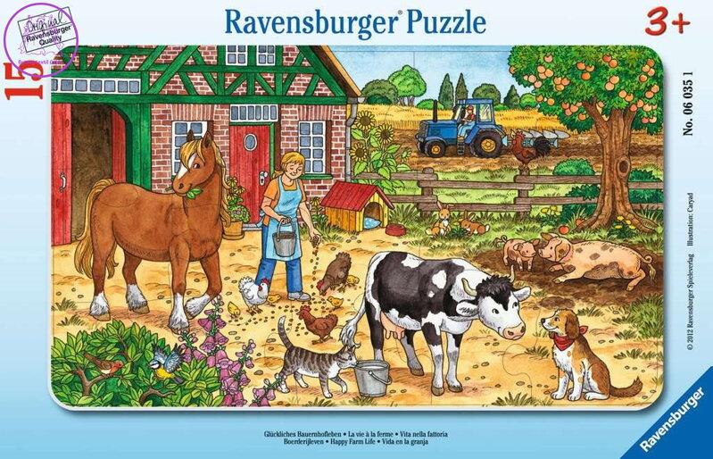 RAVENSBURGER Puzzle Šťastný život na statku 15 dílků
