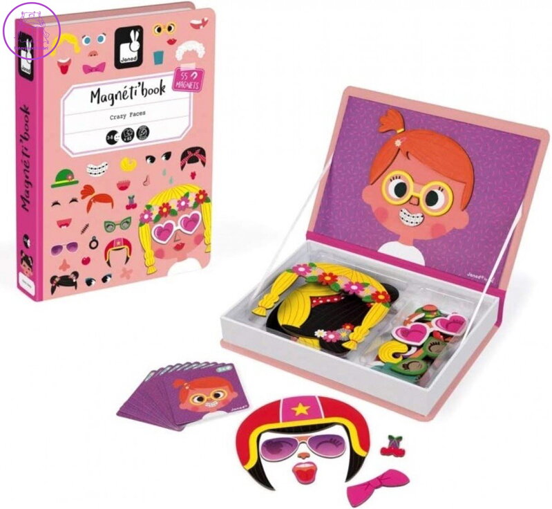 JANOD Magnetibook Zábavné obličeje - Dívky