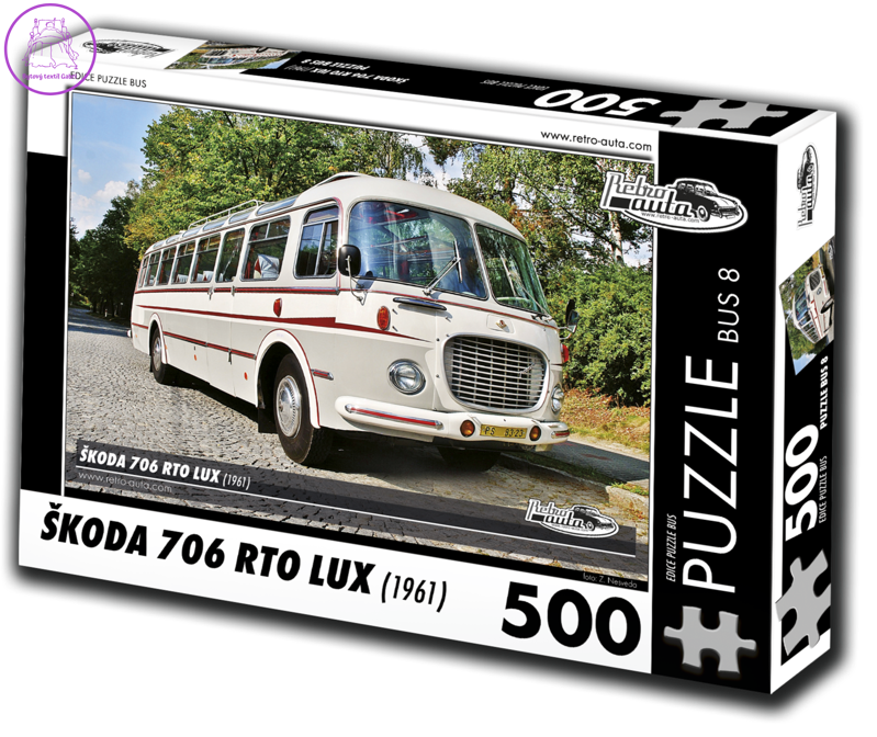 RETRO-AUTA Puzzle BUS č. 8 Škoda 706 RTO LUX (1961) 500 dílků RETRO-AUTA Puzzle BUS č. 8 Škoda 706 RTO LUX (1961) 500 dílků