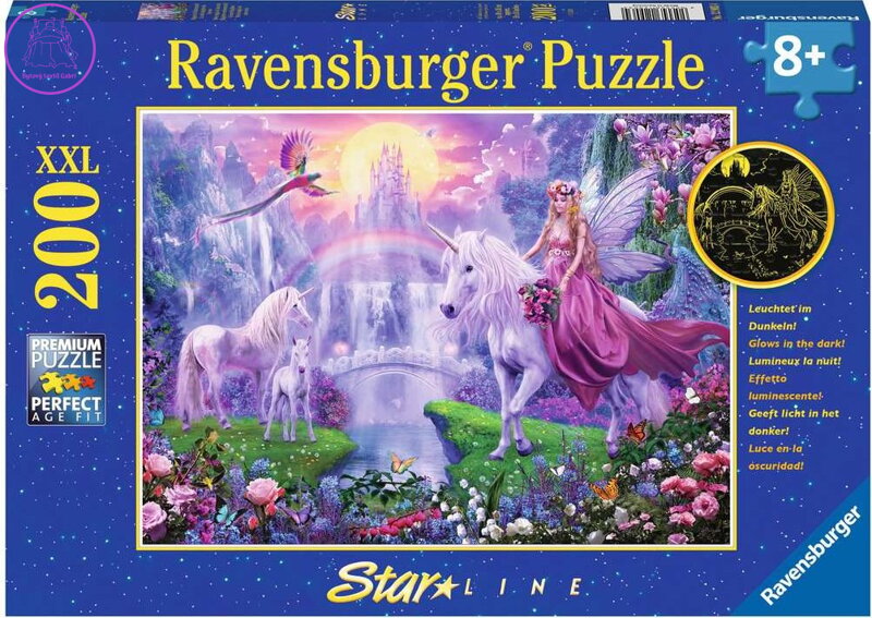 RAVENSBURGER Svítící puzzle Magická noc jednorožců XXL 200 dílků RAVENSBURGER Svítící puzzle Magická noc jednorožců XXL 200 dílků