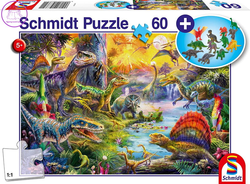 SCHMIDT Puzzle Dinosauři 60 dílků + dárek (figurky dinosaurů) SCHMIDT Puzzle Dinosauři 60 dílků + dárek (figurky dinosaurů)
