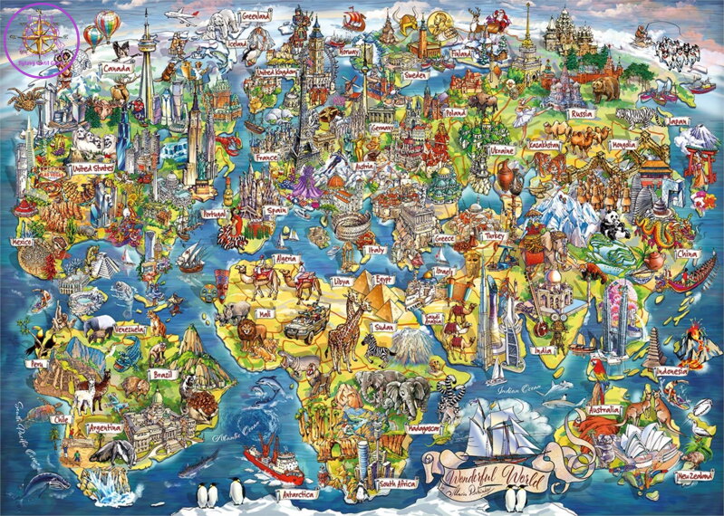 GIBSONS Puzzle Báječný svět 1000 dílků GIBSONS Puzzle Báječný svět 1000 dílků