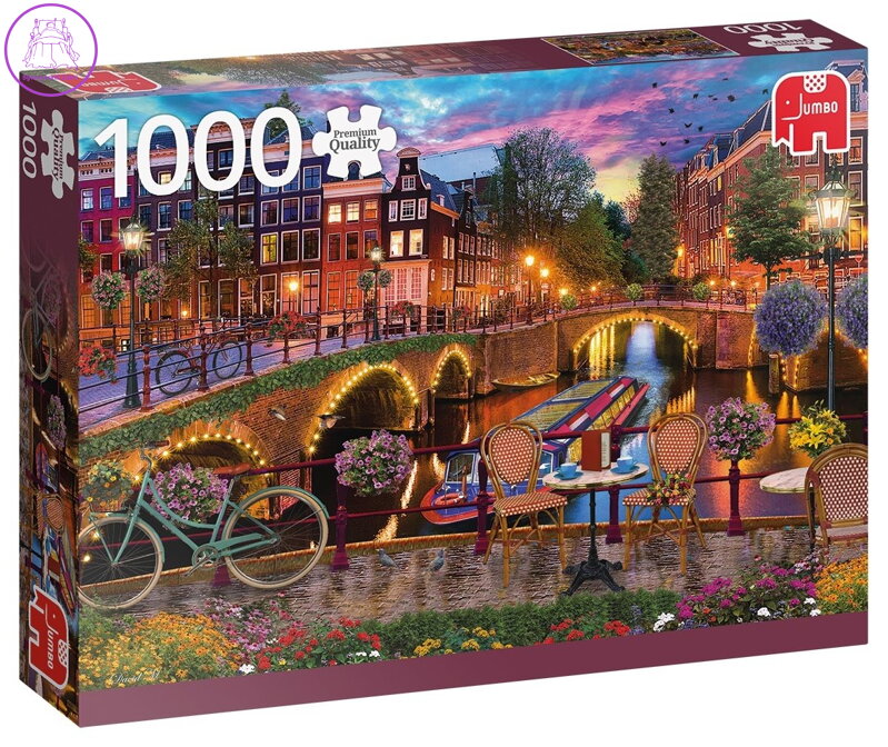 JUMBO Puzzle Vodní kanály v Amsterdamu 1000 dílků JUMBO Puzzle Vodní kanály v Amsterdamu 1000 dílků