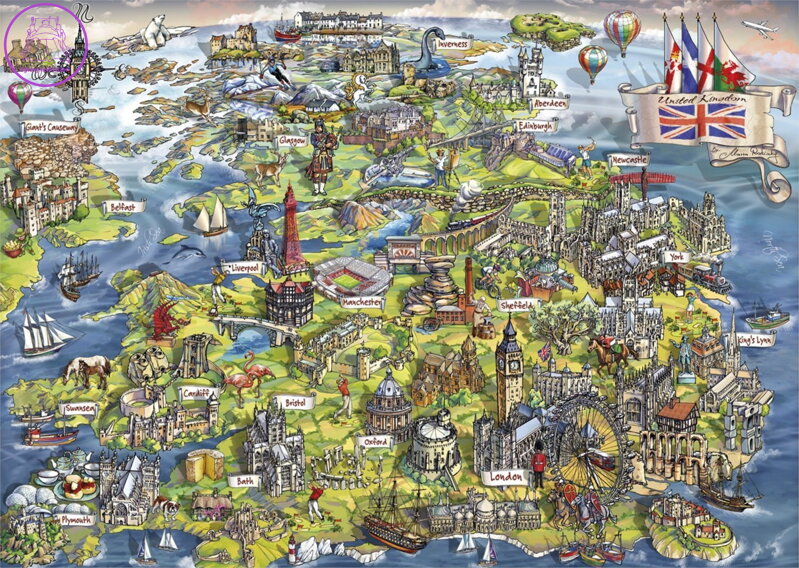 GIBSONS Puzzle Nádherná Británie 1000 dílků GIBSONS Puzzle Nádherná Británie 1000 dílků