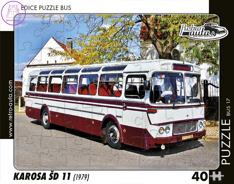 RETRO-AUTA Puzzle BUS č.17 Karosa ŠD 11 (1979) 40 dílků RETRO-AUTA Puzzle BUS č.17 Karosa ŠD 11 (1979) 40 dílků