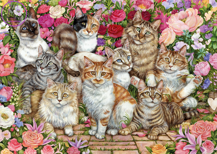 FALCON Puzzle Kočky mezi květy 1000 dílků FALCON Puzzle Kočky mezi květy 1000 dílků