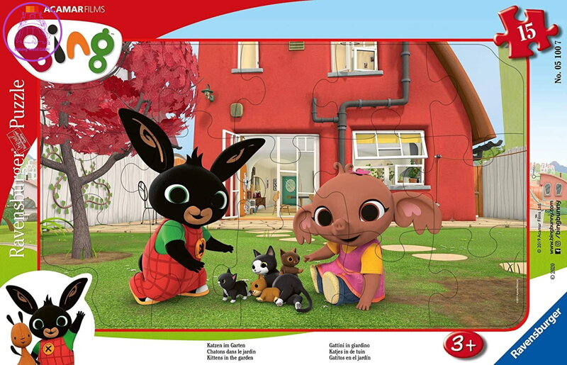 RAVENSBURGER Puzzle Bing: Koťátka na zahradě 15 dílků RAVENSBURGER Puzzle Bing: Koťátka na zahradě 15 dílků