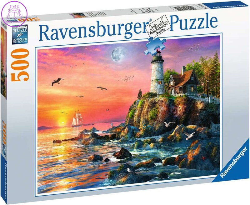 RAVENSBURGER Puzzle Maják při západu slunce 500 dílků RAVENSBURGER Puzzle Maják při západu slunce 500 dílků
