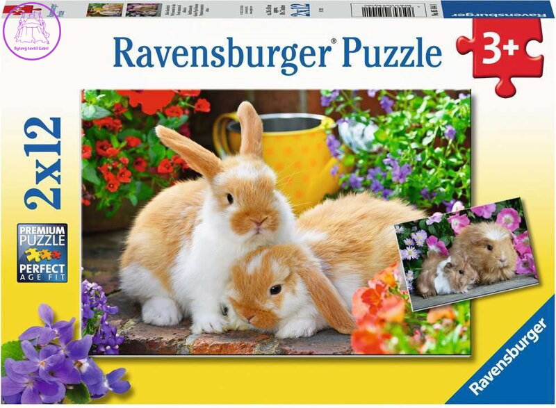 RAVENSBURGER Puzzle Čas na mazlení 2x12 dílků RAVENSBURGER Puzzle Čas na mazlení 2x12 dílků
