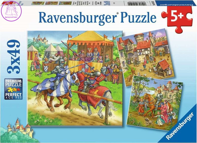 RAVENSBURGER Puzzle Rytířský turnaj 3x49 dílků RAVENSBURGER Puzzle Rytířský turnaj 3x49 dílků
