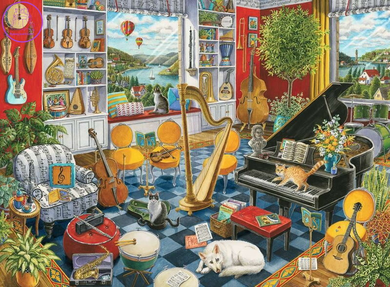 RAVENSBURGER Puzzle Hudební místnost 500 dílků RAVENSBURGER Puzzle Hudební místnost 500 dílků
