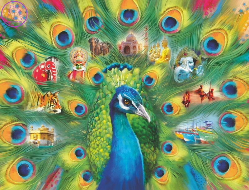 RAVENSBURGER Puzzle Země pávů 2000 dílků RAVENSBURGER Puzzle Země pávů 2000 dílků