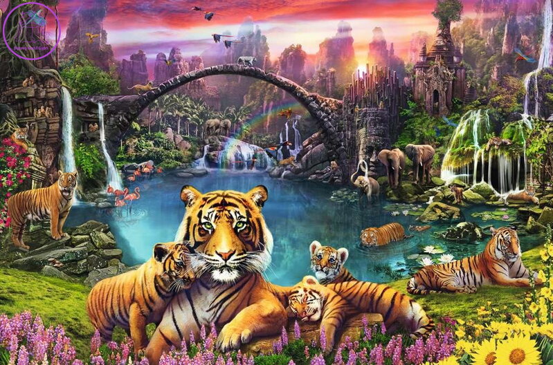 RAVENSBURGER Puzzle Tygři v ráji 3000 dílků RAVENSBURGER Puzzle Tygři v ráji 3000 dílků