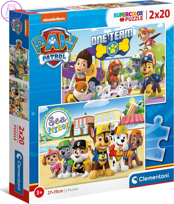 CLEMENTONI Puzzle Tlapková patrola: Jsme tým 2x20 dílků