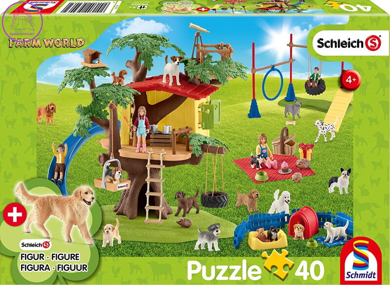 SCHMIDT Puzzle Schleich Šťastní pejsci 40 dílků + figurka Schleich SCHMIDT Puzzle Schleich Šťastní pejsci 40 dílků + figurka Schleich