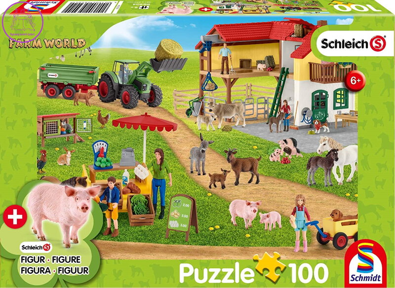 SCHMIDT Puzzle Schleich Farma s prodejním stánkem 100 dílků + figurka Schleich SCHMIDT Puzzle Schleich Farma s prodejním stánkem 100 dílků + figurka Schleich