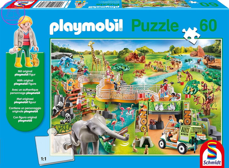 SCHMIDT Puzzle Playmobil Zoo 60 dílků + figurka Playmobil SCHMIDT Puzzle Playmobil Zoo 60 dílků + figurka Playmobil