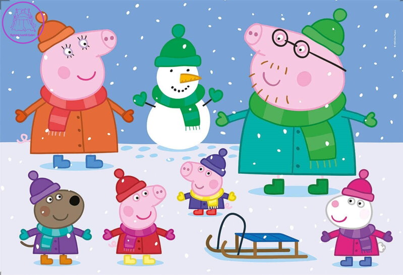CLEMENTONI Puzzle Prasátko Peppa: Zima MAXI 104 dílků CLEMENTONI Puzzle Prasátko Peppa: Zima MAXI 104 dílků