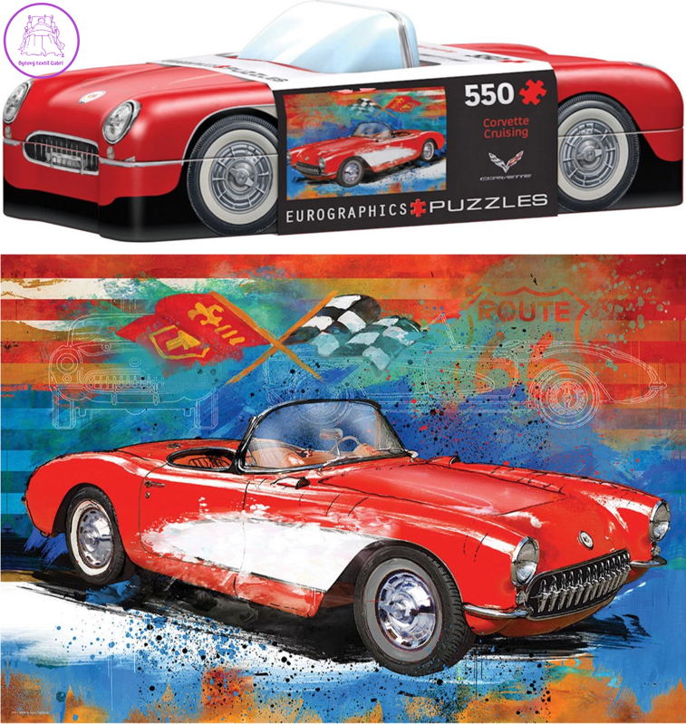 EUROGRAPHICS Puzzle v plechové krabičce Corvette 550 dílků EUROGRAPHICS Puzzle v plechové krabičce Corvette 550 dílků