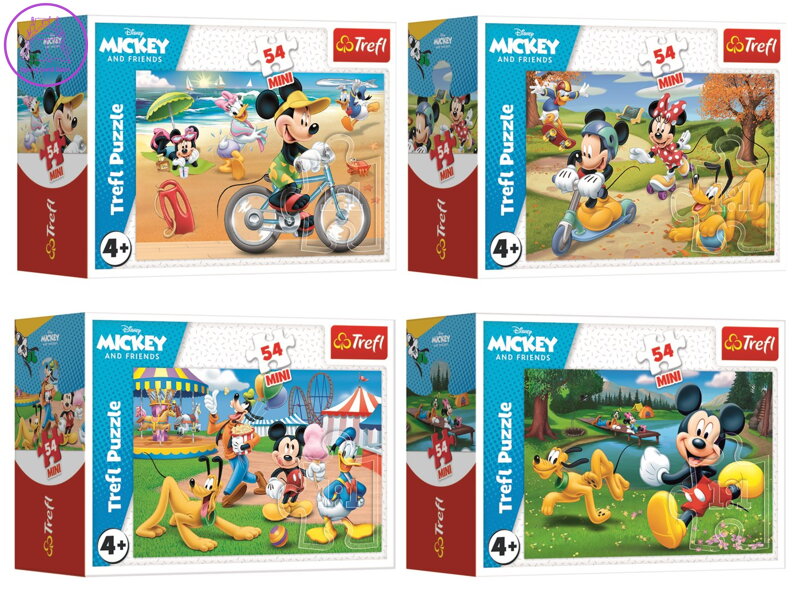 TREFL Displej Puzzle Mickey Mouse: Kouzelný den 54 dílků (40 ks)