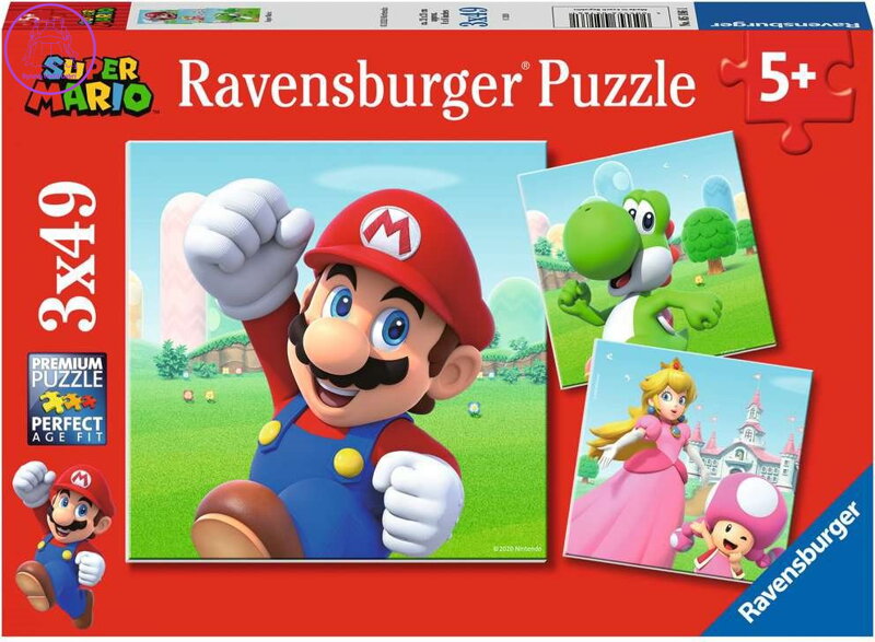 RAVENSBURGER Puzzle Super Mario 3x49 dílků RAVENSBURGER Puzzle Super Mario 3x49 dílků
