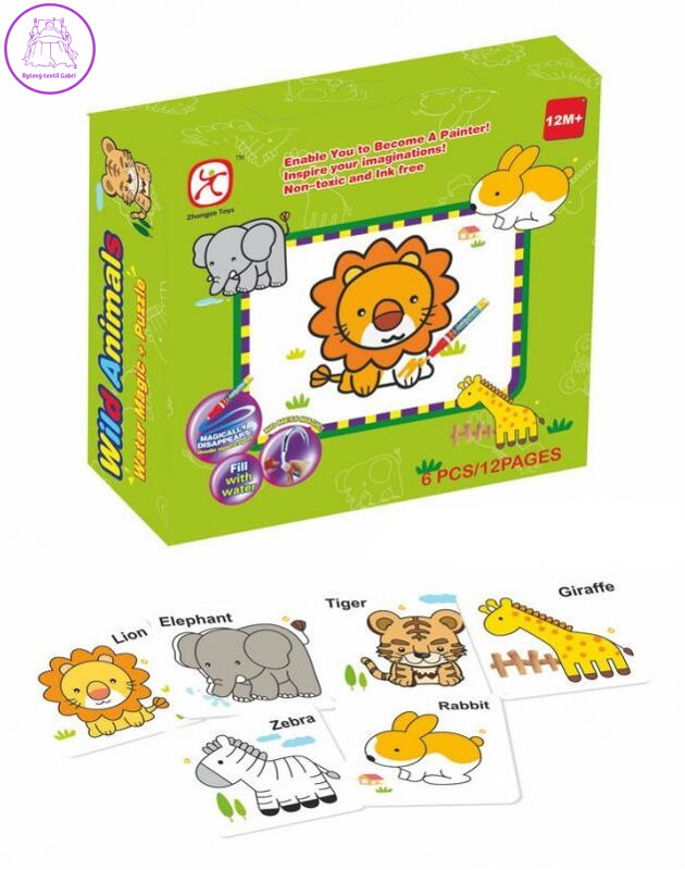 MAC TOYS Vkládací puzzle Zvířátka + vodní malování MAC TOYS Vkládací puzzle Zvířátka + vodní malování