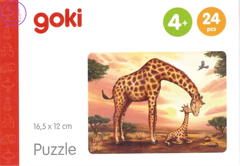 GOKI Dřevěné puzzle Africká zvířata: Žirafy 24 dílků GOKI Dřevěné puzzle Africká zvířata: Žirafy 24 dílků