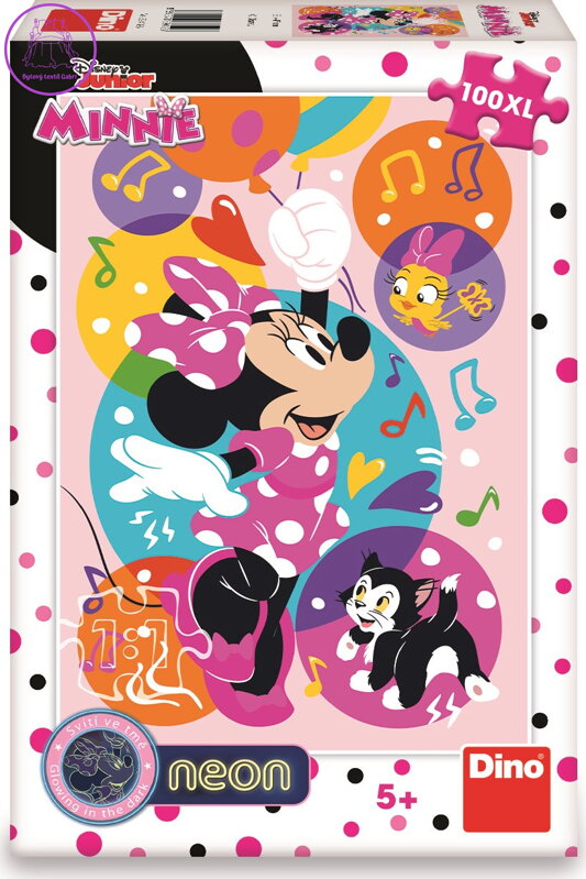 DINO Svítící puzzle Minnie a balónky XL 100 dílků DINO Svítící puzzle Minnie a balónky XL 100 dílků