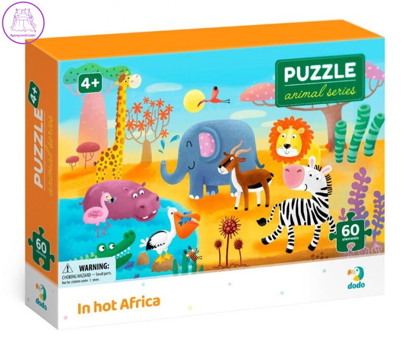 DODO Puzzle Zvířata: Vedro v Africe 60 dílků