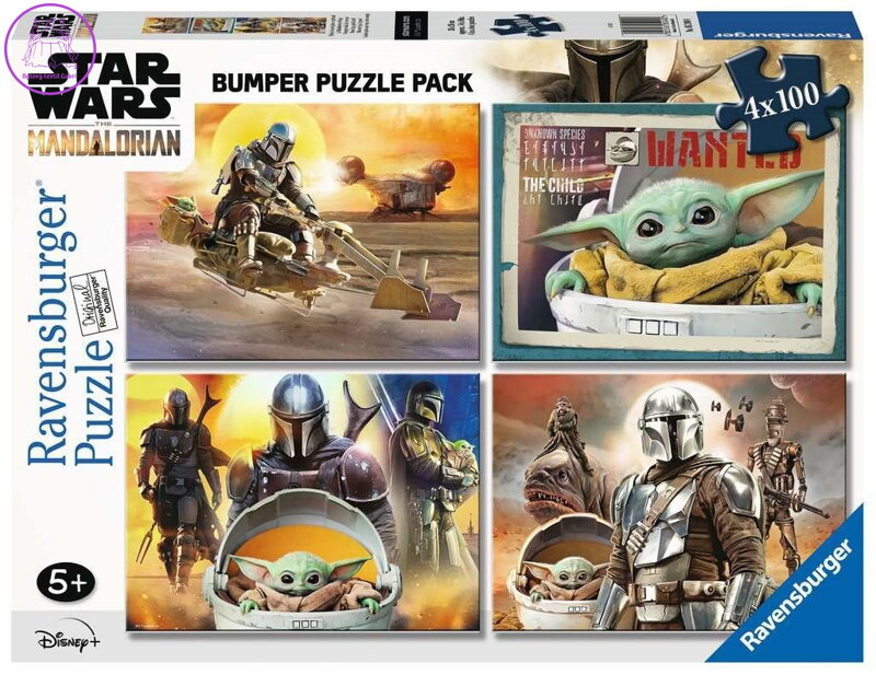 RAVENSBURGER Puzzle Star Wars: Mandalorian 4x100 dílků RAVENSBURGER Puzzle Star Wars: Mandalorian 4x100 dílků