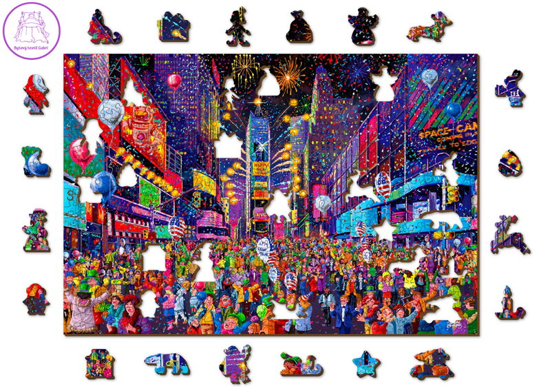 WOODEN CITY Dřevěné puzzle Silvestr 2v1, 505 dílků EKO