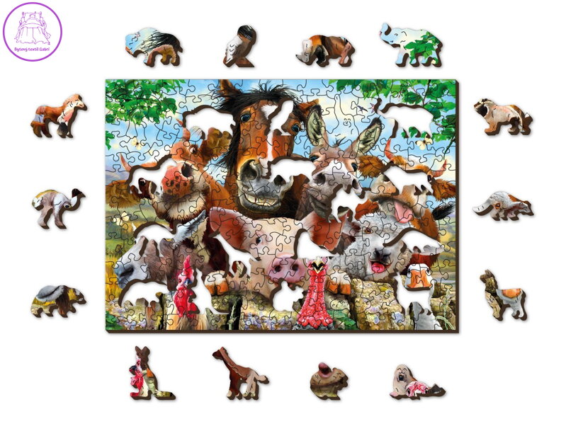 WOODEN CITY Dřevěné puzzle Život na farmě 2v1, 200 dílků EKO