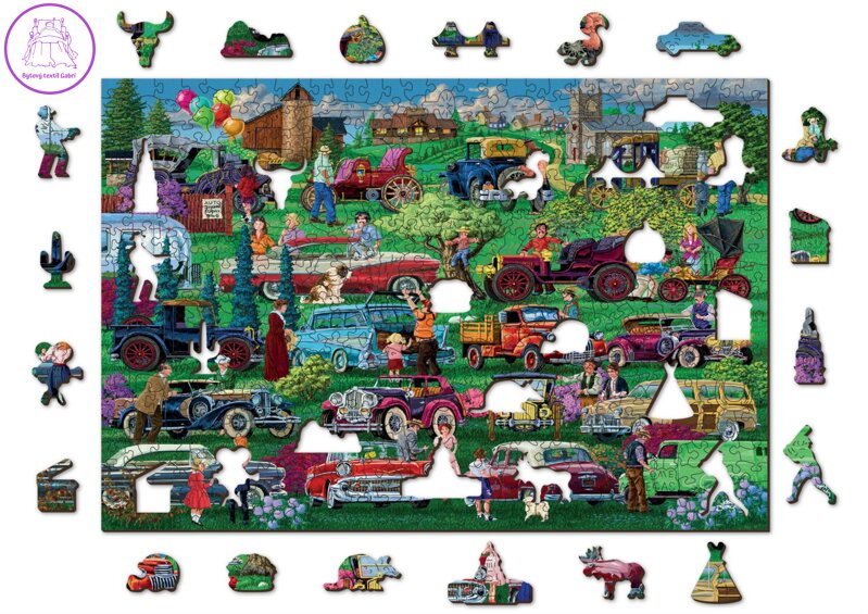 WOODEN CITY Dřevěné puzzle Veteráni 2v1, 505 dílků EKO