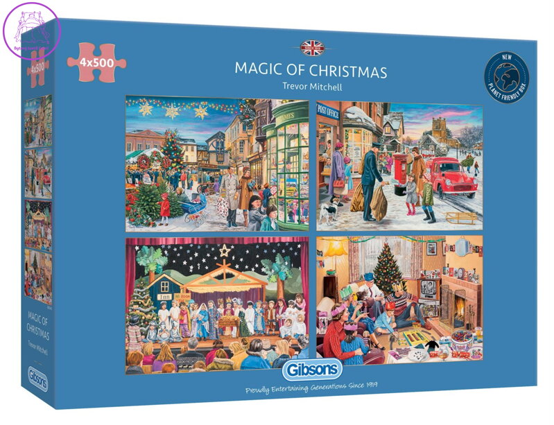 GIBSONS Puzzle Kouzlo Vánoc 4x500 dílků GIBSONS Puzzle Kouzlo Vánoc 4x500 dílků