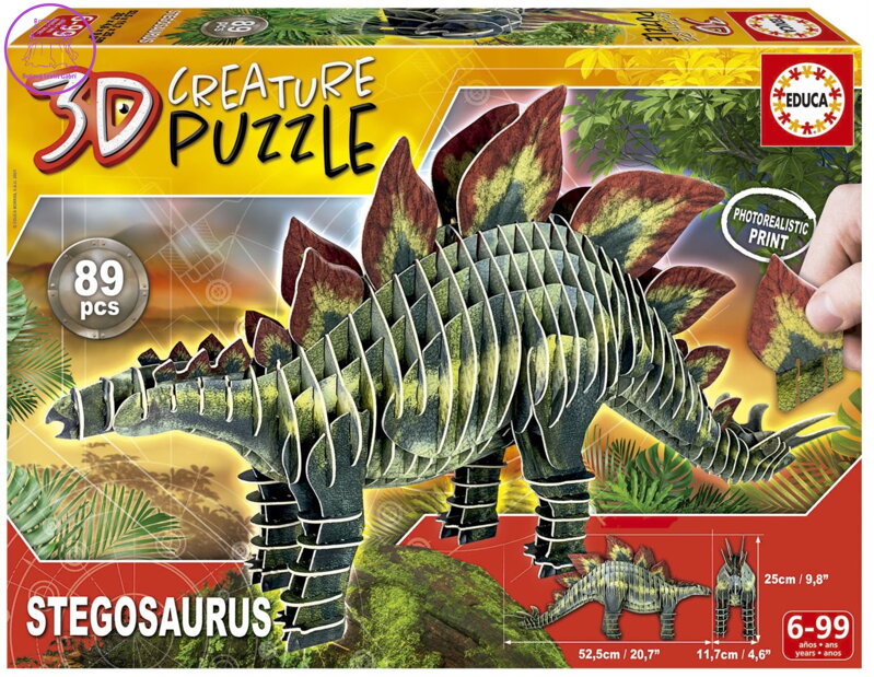 EDUCA 3D puzzle Stegosaurus 89 dílků